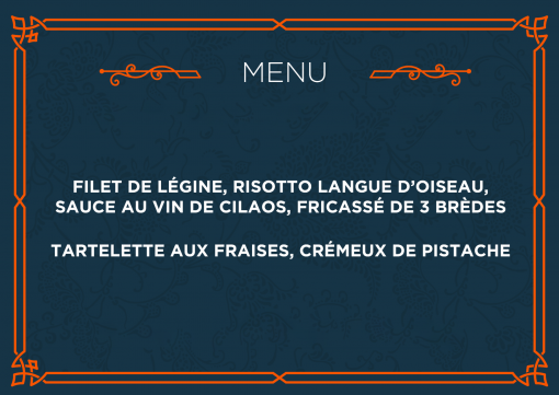 Menu gastronomique